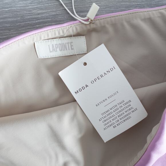 Lapointe Stretch Faux Leather Cropped Tube Top Blossom Pink New Size 4 - Picture 6 of 16